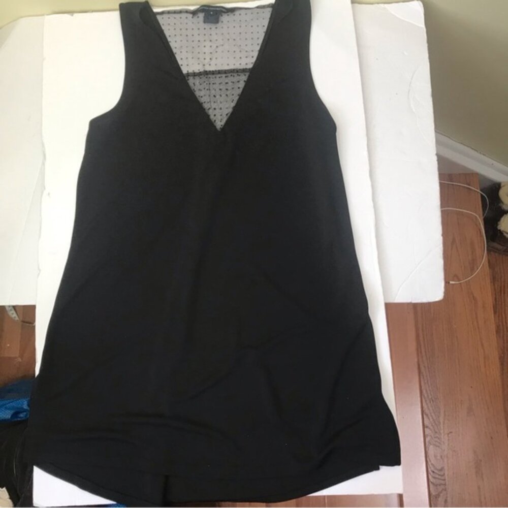 French Connection Sheer Lace Top Tunic Shift A Line Dress Stretch Sleeveless S - Picture 5 of 16